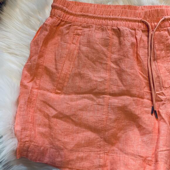 NWOT Athleta peach 100% linen Cabo 4” shorts - Picture 3 of 8